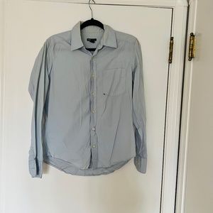 Unisex H&M Baby Blue Mens Button Up Work Dress Shirt Size S